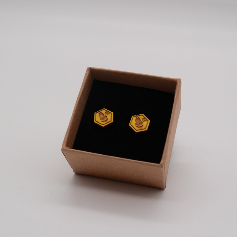 Holzohrring Bienenwabe