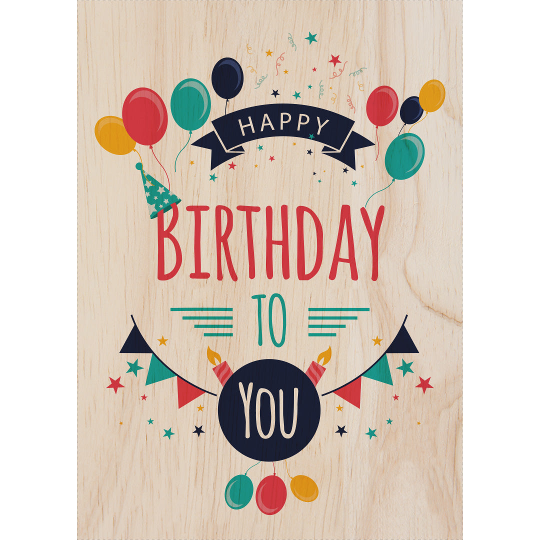 Woodcardz - Happy Birthday ballon
