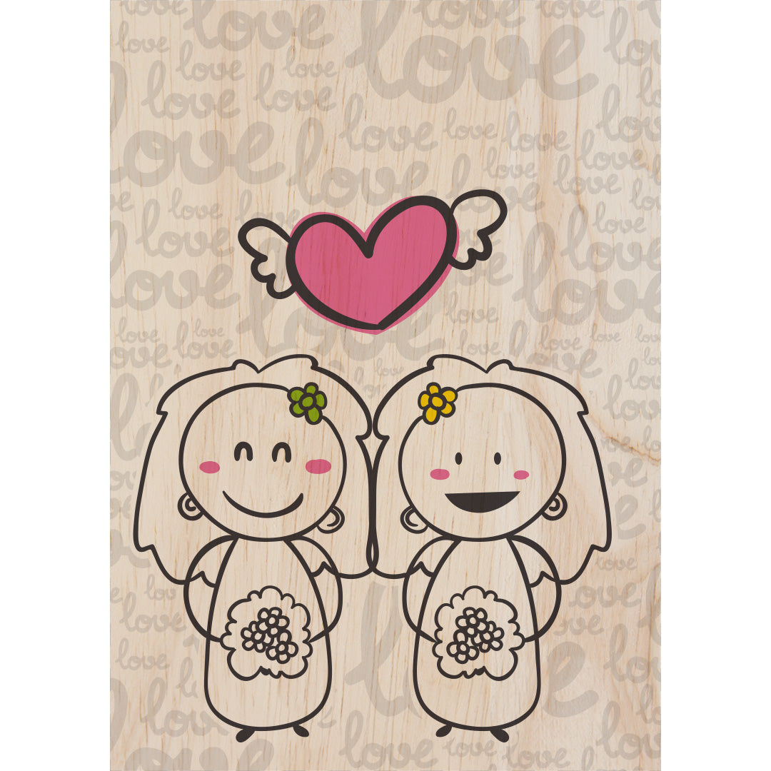 Woodcardz - Hochzeit Pärchen Girls