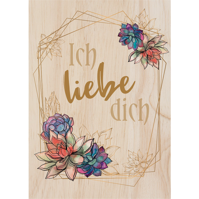 Woodcardz - Ich liebe dich flower