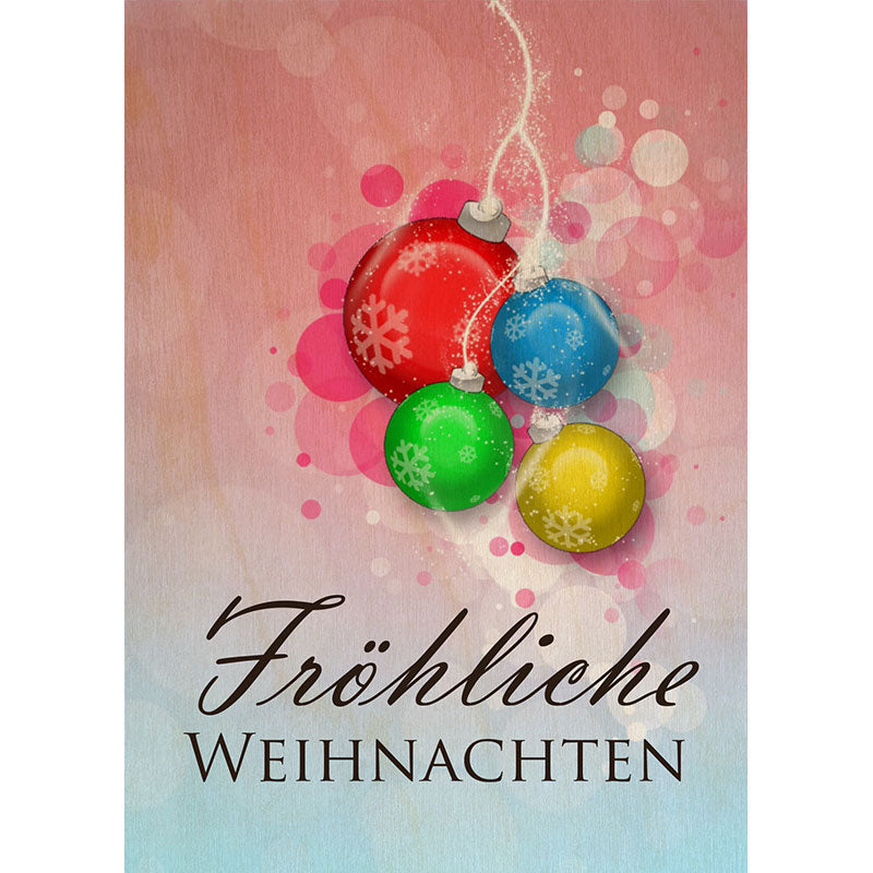 Woodcardz - Weihnachten Bunte Kugeln