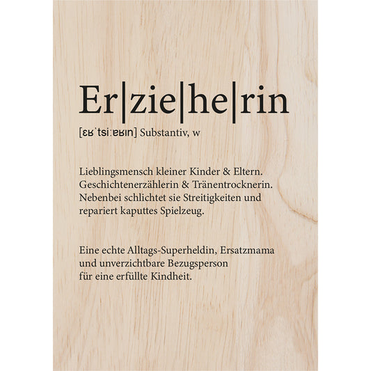 Woodcardz - Erzieherin