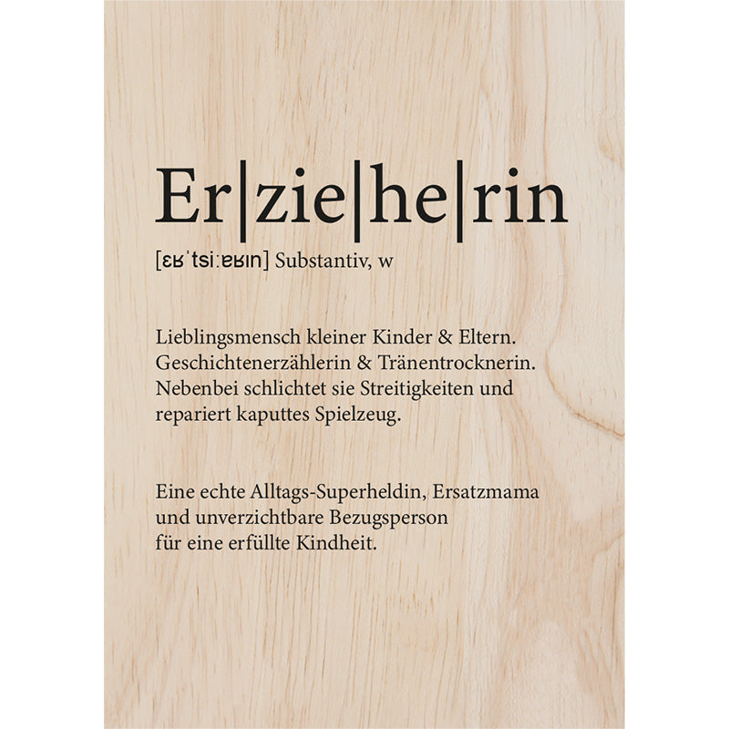 Woodcardz - Erzieherin