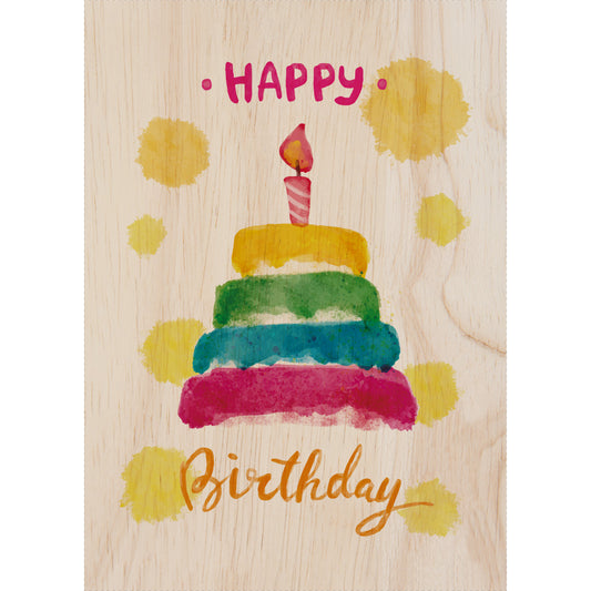 Woodcardz - Geburtstagstorte bunt