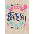 Woodcardz - Happy Birthday Blau Rosa