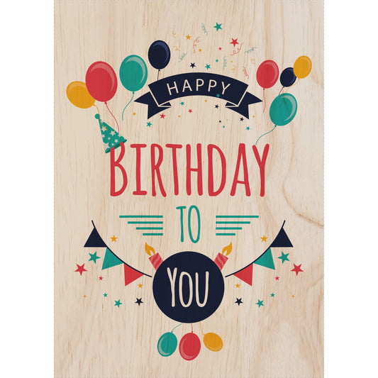 Woodcardz - Happy Birthday ballon