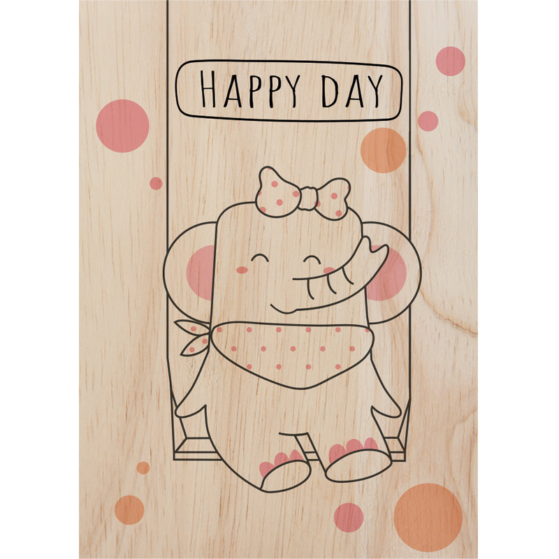 Woodcardz - Happy day elephant