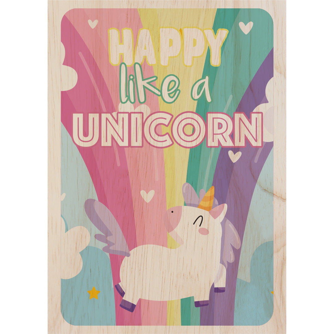 Woodcardz - Happy Unicorn